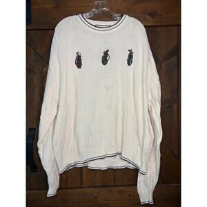 Vintage Shenandoah Sweater Mens XXL White Golf Long Sleeve Pullover